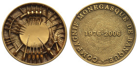 Monaco, Médaille "Disco Del Sole - Compagnie Monégasques de Banque 1976-2006, AU 68,5g 750‰
Conservation: rayure au revers sinon PROOF