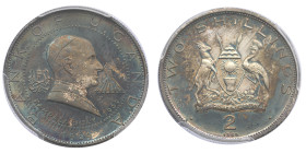 Ouganda, République (1962-présent), 2 shillings Paul VI, 1969, AG 4 g.
Réf: 	KM# 8
Conservation: PCGS PR66DCAM