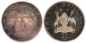 Ouganda, République (1962-présent), 20 shillings Paul VI, 1969, AG 40 g.
Réf: 	KM# 11
Conservation: PCGS PR66DCAM
