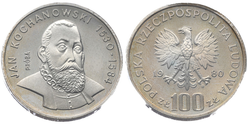 Pologne, République populaire (1952-1989), 100 Złotych Jan Kochanowski, 1980-MW,...