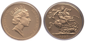 Royaume-Uni, 1 Sovereign - Elizabeth II, 3ème portrait, 1997, AU 7,98 g. 917‰
Réf: 	KM# 943
Conservation: proof