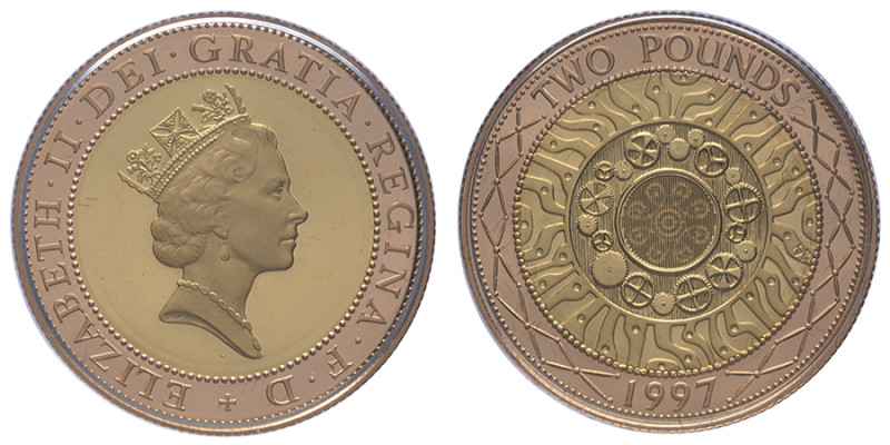 Royaume-Uni, 2 Pounds - Elizabeth II 3ème portrait; Technology, 1997, AU 15.98 g...