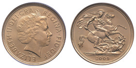 Royaume-Uni, 1 Sovereign - Elizabeth II 4ème portrait, 2004, AU 7,98 g. 917‰
Réf: 	KM# 1002
Conservation: Proof