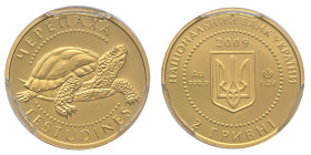 Ukraine, 2 Hryvni Turtle, Banque national d'Ukraine, 2009, AU 1,24 g. 999 ‰
Réf: 	KM# 535
Conservation: PCGS PL70