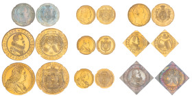 7 pièces d'or des Princes du Liechtenstein , Refrappes de 1966 par la Monnaie de Munich: 

10 ducats 1616, 34,9 g. 986‰
10 ducats 1728, 34,9 g. 986‰
G...