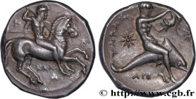 CALABRIA - TARAS
Type : Nomos, statère ou didrachme 
Date : c. 340-332 AC. 
Mint name / Town : Tarente, Calabre 
Metal : silver 
Diameter : 22  mm
Ori...