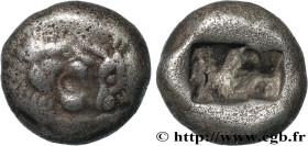 LYDIA - LYDIAN KINGDOM - CROESUS
Type : Hemistatère 
Date : c. 550 AC. 
Mint name / Town : Sardes, Lydie 
Metal : silver 
Diameter : 14  mm
Orientatio...