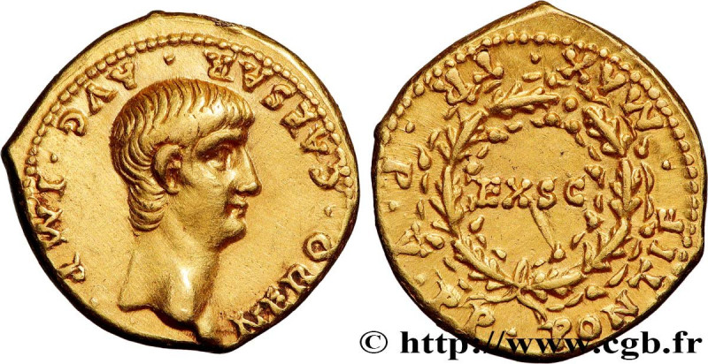 NERO
Type : Aureus 
Date : 58-59 
Mint name / Town : Lyon 
Metal : gold 
Millesi...