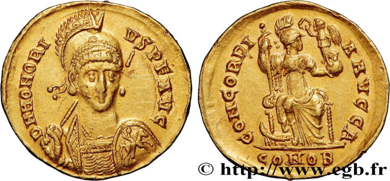 HONORIUS
Type : Solidus 
Date : 397-402 
Mint name / Town : Constantinople 
Meta...