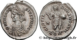 THEODOSIUS II
Type : Miliarense 
Date : 408-420 
Mint name / Town : Constantinople 
Metal : silver 
Millesimal fineness : 900  ‰
Diameter : 23,5  mm
O...