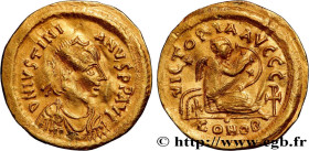 JUSTINIAN I
Type : Semissis 
Date : 527-552 
Mint name / Town : Constantinople 
Metal : gold 
Diameter : 18  mm
Orientation dies : 6  h.
Weight : 1,98...