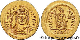 JUSTIN II
Type : Solidus 
Date : indiction 3 
Date : 569-570 
Mint name / Town : Carthage 
Metal : gold 
Millesimal fineness : 1000  ‰
Diameter : 20  ...