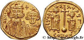 CONSTANS II, CONSTANTINE IV, HERACLIUS and TIBERIUS
Type : Solidus 
Date : 659-661 
Mint name / Town : Constantinople 
Metal : gold 
Millesimal finene...