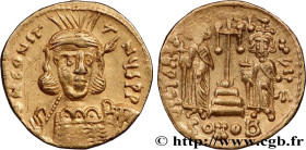 CONSTANTINE IV, HERACLIUS and TIBERIUS
Type : Solidus 
Date : 669 
Mint name / Town : Constantinople 
Metal : gold 
Millesimal fineness : 1000  ‰
Diam...