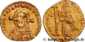 JUSTINIAN II
Type : Tremissis 
Date : 692-695 
Mint name / Town : Constantinople 
Metal : gold 
Millesimal fineness : 1000  ‰
Diameter : 14  mm
Orient...