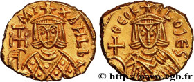 MICHAEL II and THEOPHILOS
Type : Solidus 
Date : 821-829 
Mint name / Town : Syracuse 
Metal : gold 
Diameter : 14  mm
Orientation dies : 6  h.
Weight...