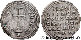 BASIL I and CONSTANTINE
Type : Miliaresion 
Date : 868-879 
Mint name / Town : Constantinople 
Metal : silver 
Millesimal fineness : 1.000  ‰
Diameter...