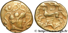 VENETI (Area of Vannes)
Type : Quart de statère d’or au personnage ailé 
Date : IIe siècle avant J.-C. 
Mint name / Town : Vannes (56) 
Metal : gold 
...
