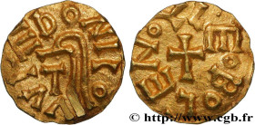 UNSPECIFIED MINT
Type : Triens, Leoboleno monétaire 
Date : (VIIe siècle) 
Mint name / Town : Atelier indéterminé 
Metal : gold 
Diameter : 11,5  mm
O...