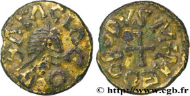 LIMERAY (LIMARIACO) - Indre-et-Loire
Type : Triens fourré, Medobodus monétaire 
Date : 620-670 
Mint name / Town : Limeray (37) 
Metal : gilt copper 
...