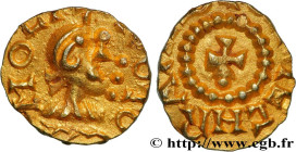 ROUEN (ROTOMO CIVITAS) - (Seine-Maritime)
Type : Triens, monétaire BERTECHRAMNO 
Date : 660-675 
Mint name / Town : Rouen 
Metal : gold 
Diameter : 12...