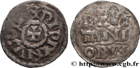 PÉPIN II OF AQUITAINE
Type : Obole 
Date : c. 845-848 
Mint name / Town : Aquitaine, Bourges 
Metal : silver 
Diameter : 15,5  mm
Orientation dies : 7...