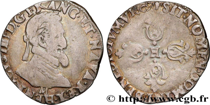 HENRY IV
Type : Quart de franc, type de Toulouse 
Date : 1609 
Mint name / Town ...