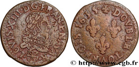 LOUIS XIII
Type : Double tournois de Navarre 
Date : 1635 
Mint name / Town : Saint-Palais 
Metal : copper 
Diameter : 19,5  mm
Orientation dies : 6  ...