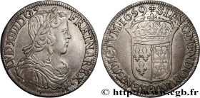 LOUIS XIV "THE SUN KING"
Type : Demi-écu de Navarre à la mèche longue 
Date : 1659 
Mint name / Town : Saint-Palais 
Metal : silver 
Millesimal finene...