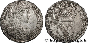 LOUIS XIV "THE SUN KING"
Type : Demi-écu au buste juvénile 
Date : 1678 
Mint name / Town : Rennes 
Quantity minted : 8512 
Metal : silver 
Millesimal...