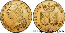 LOUIS XVI
Type : Double louis d’or dit "aux écus accolés" 
Date : 1786 
Mint name / Town : Limoges 
Quantity minted : 208012 
Metal : gold 
Millesimal...