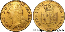 LOUIS XVI
Type : Double louis d’or dit "aux écus accolés" 
Date : 1786 
Mint name / Town : Nantes 
Quantity minted : 396032 
Metal : gold 
Millesimal ...