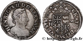 NAVARRE-BEARN - HENRY III
Type : Teston 
Date : 1574 
Mint name / Town : Morlaàs 
Metal : silver 
Diameter : 29  mm
Orientation dies : 1  h.
Weight : ...
