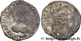 NAVARRE-BEARN - HENRY III
Type : Demi-teston 
Date : 1573 
Mint name / Town : Morlaàs 
Metal : silver 
Diameter : 24,5  mm
Orientation dies : 6  h.
We...