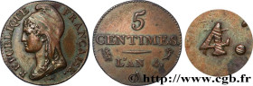 DIRECTOIRE
Type : 5 centimes Dupré, petit module, An 4/3 
Date : An 4/3 (1795-1796) 
Mint name / Town : Paris 
Quantity minted : --- 
Metal : copper 
...