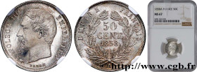 SECOND EMPIRE
Type : 50 centimes Napoléon III, tête nue 
Date : 1858 
Mint name / Town : Paris 
Quantity minted : 5.556.511 
Metal : silver 
Millesima...