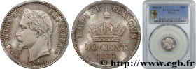SECOND EMPIRE
Type : 50 centimes Napoléon III, tête laurée 
Date : 1864 
Mint name / Town : Bordeaux 
Quantity minted : 1827936 
Metal : silver 
Mille...