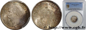 SECOND EMPIRE
Type : 50 centimes Napoléon III, tête laurée 
Date : 1867 
Mint name / Town : Paris 
Quantity minted : 14.528.438 
Metal : silver 
Diame...