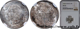 SECOND EMPIRE
Type : 20 centimes Napoléon III, tête nue 
Date : 1858 
Mint name / Town : Paris 
Quantity minted : 703812 
Metal : silver 
Millesimal f...
