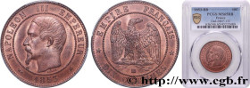 SECOND EMPIRE
Type : Dix centimes Napoléon III, tête nue 
Date : 1853 
Mint name / Town : Strasbourg 
Quantity minted : 4630090 
Metal : bronze 
Diame...