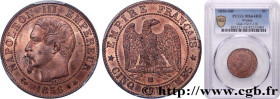 SECOND EMPIRE
Type : Cinq centimes Napoléon III, tête nue 
Date : 1856 
Mint name / Town : Strasbourg 
Quantity minted : 10622652 
Metal : bronze 
Dia...