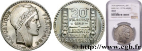 III REPUBLIC
Type : Essai de 20 francs Turin, en cupro-nickel 
Date : 1939 
Mint name / Town : Paris 
Metal : copper nickel 
Diameter : 34,91  mm
Orie...