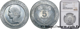 III REPUBLIC
Type : Concours de 5 francs, essai de Vézien en aluminium, léger, 3,5 g 
Date : 1933 
Mint name / Town : Paris 
Metal : aluminium 
Diamet...