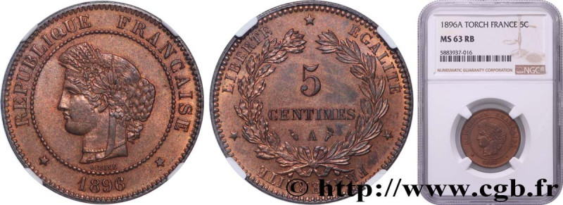 III REPUBLIC
Type : 5 centimes Cérès 
Date : 1896 
Mint name / Town : Paris 
Qua...