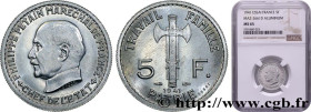 FRENCH STATE
Type : Essai de 5 francs Pétain en aluminium, 3e projet de Bazor (type adopté) 
Date : 1941 
Mint name / Town : Paris 
Metal : aluminium ...