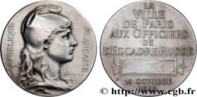 III REPUBLIC
Type : Médaille, Offerte par la ville de Paris aux officiers de l’escadre russe 
Date : 1893 
Metal : silver 
Diameter : 50  mm
Engraver ...