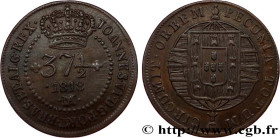 BRAZIL - JOHN VI
Type : 37 1/2 Reis  
Date : 1818 
Mint name / Town : Minas Gerais 
Metal : copper 
Diameter : 30  mm
Orientation dies : 6  h.
Weight ...