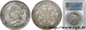 HONG KONG
Type : 1 Dollar Victoria 
Date : 1868 
Quantity minted : - 
Metal : silver 
Millesimal fineness : 900  ‰
Diameter : 38,50  mm
Orientation di...