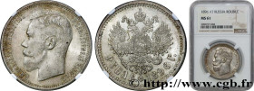 RUSSIA - NICHOLAS II
Type : 1 Rouble  
Date : 1896 
Mint name / Town : Saint Petersbourg 
Quantity minted : 12540000 
Metal : silver 
Millesimal finen...