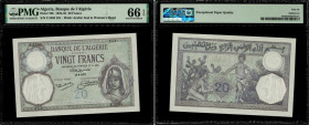 Country : ALGERIA 
Face Value : 20 Francs 
Date : 13 août 1927 
Period/Province/Bank : Banque de l'Algérie 
Catalogue reference : P.78b 
Additional re...